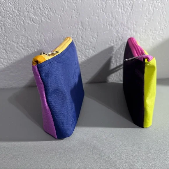 Handmade Water-Repellent Nylon Vacation Colorblock Go Pouch Solid Colored Set - Picture 7 of 16